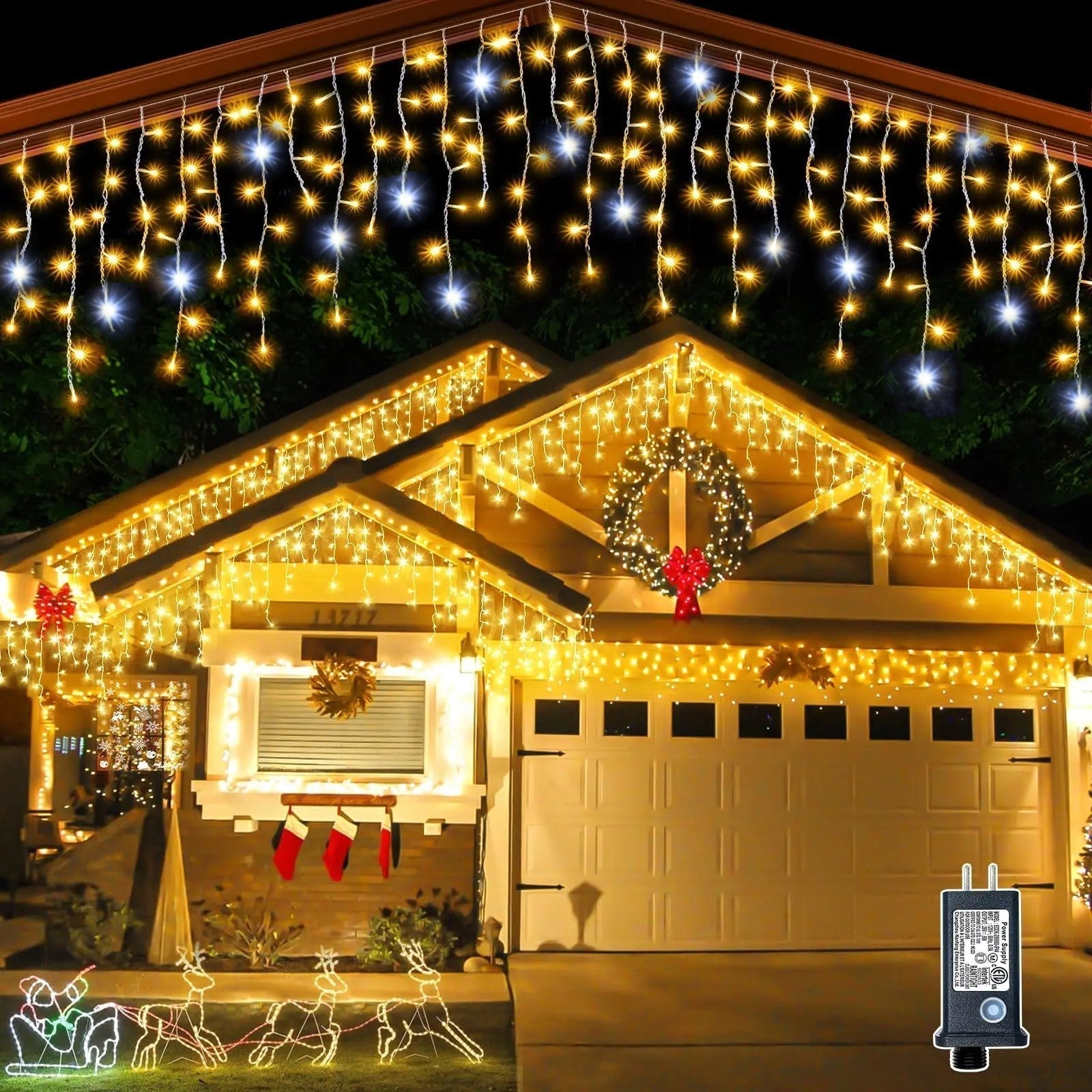 Aurora-verhon LED-valot 4 m x 0,6 m ulkokoristeisiin