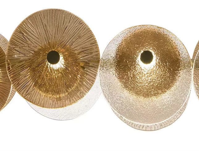 Rund luksus gullglass lysekrone med LED-belysning