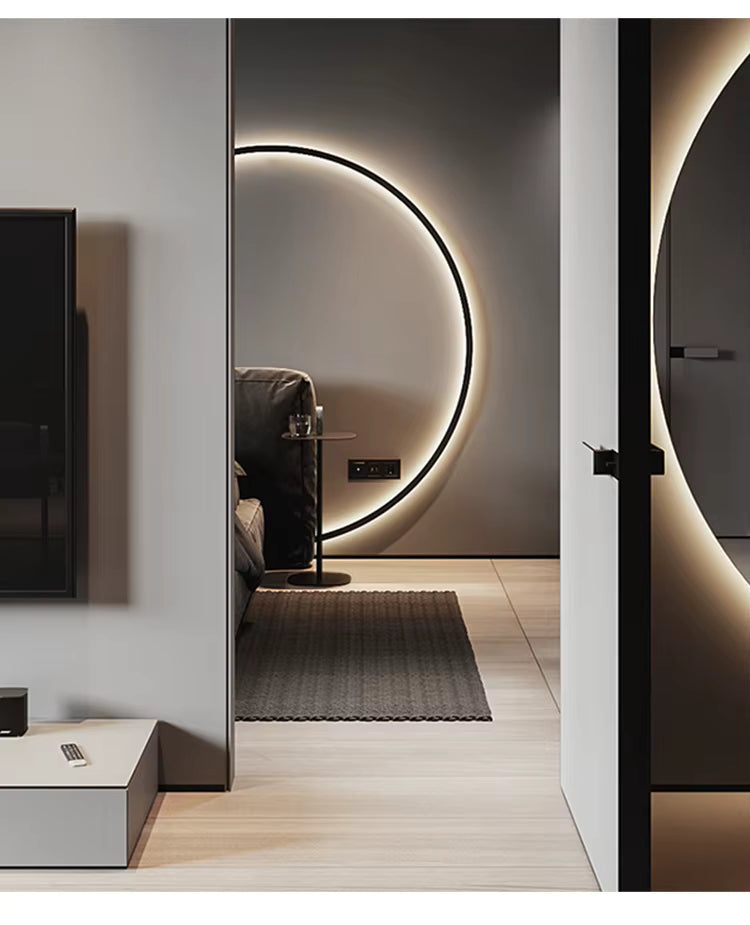 Nap alakú kerek fali lámpa elegáns modern minimalista világítás nappalikhoz