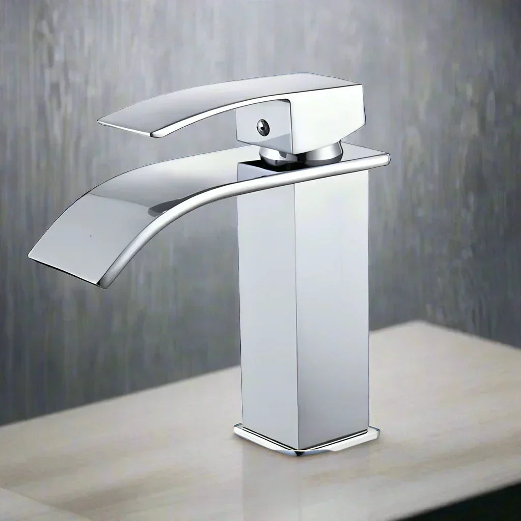 Nexa Baterie Cascadă Neagră Mixer Modern pentru Chiuvetă de Baie