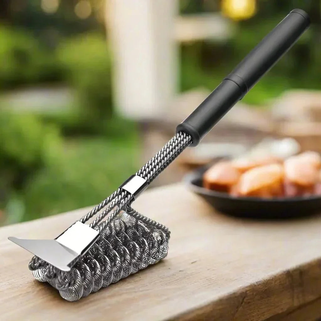GrillGuard kartáč na BBQ bez štětin, bezpečný čistič z nerezové oceli pro milovníky grilování
