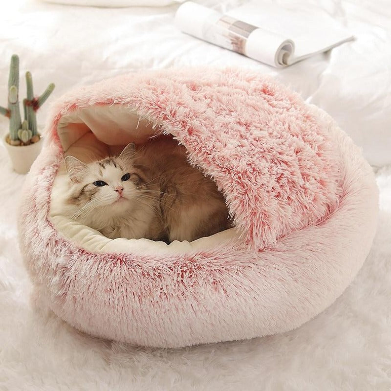 Yuvarlak Peluş Rahatlatıcı Kedi Mağarası