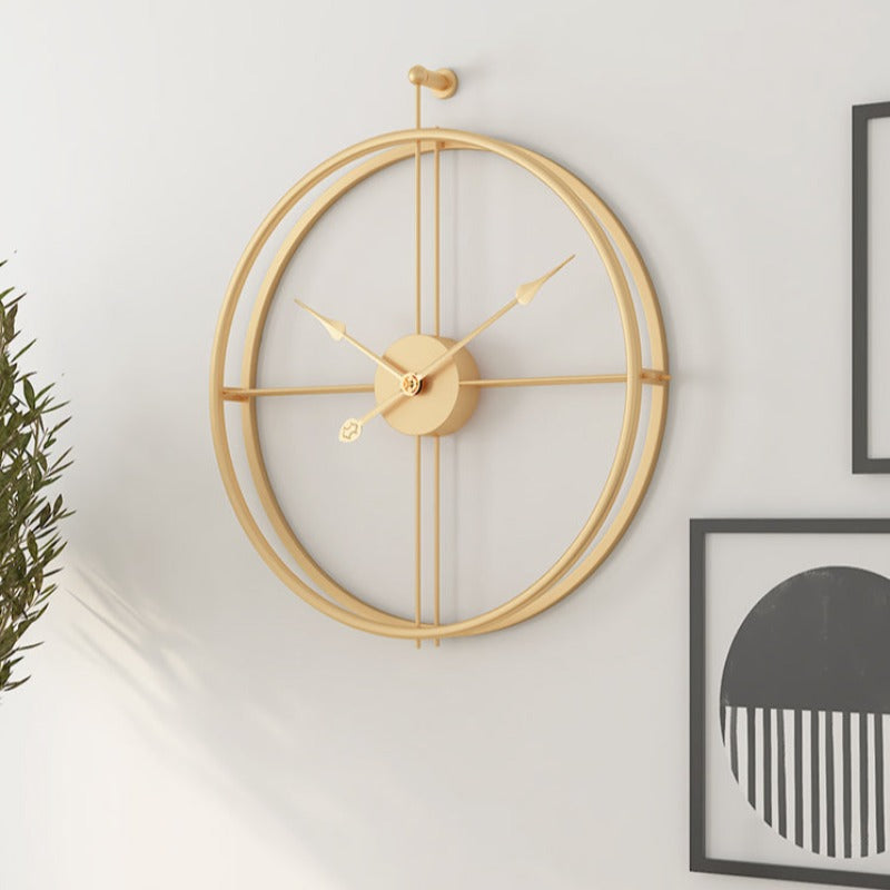 Velké zlaté minimalistické kovové nástěnné hodiny