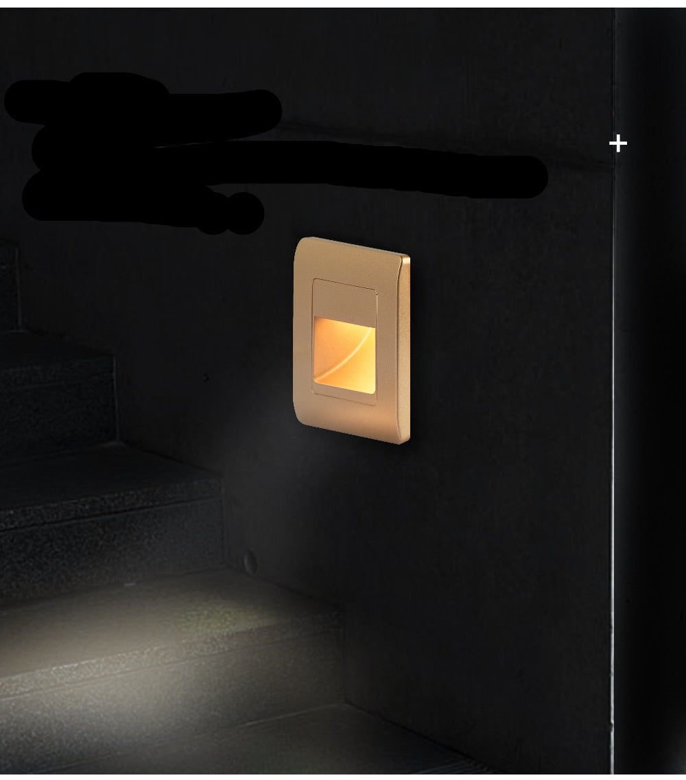 LuminaStride Recessed Stair Light With PIR Sensor Four Color Options