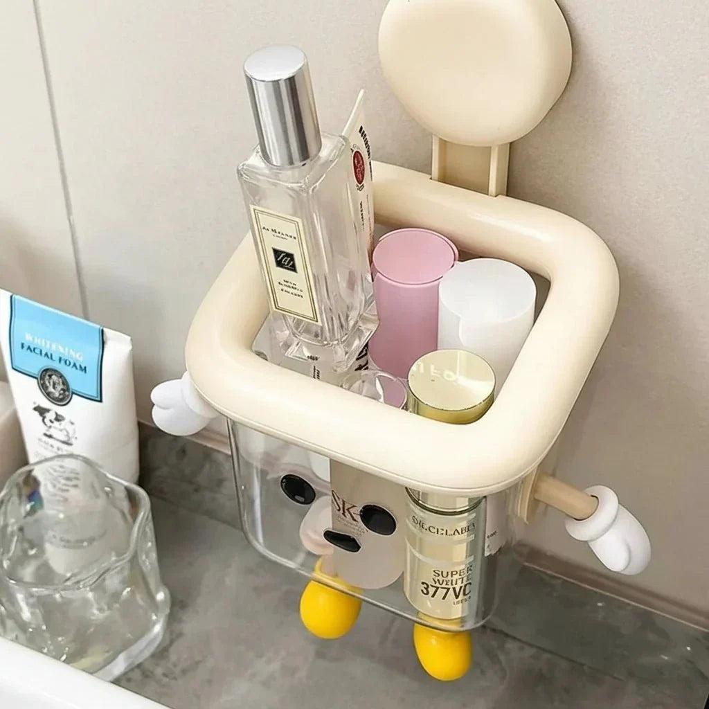 מארגן עם כוס יניקה CLEANHOLD לאמבטיה ולשטחי כביסה