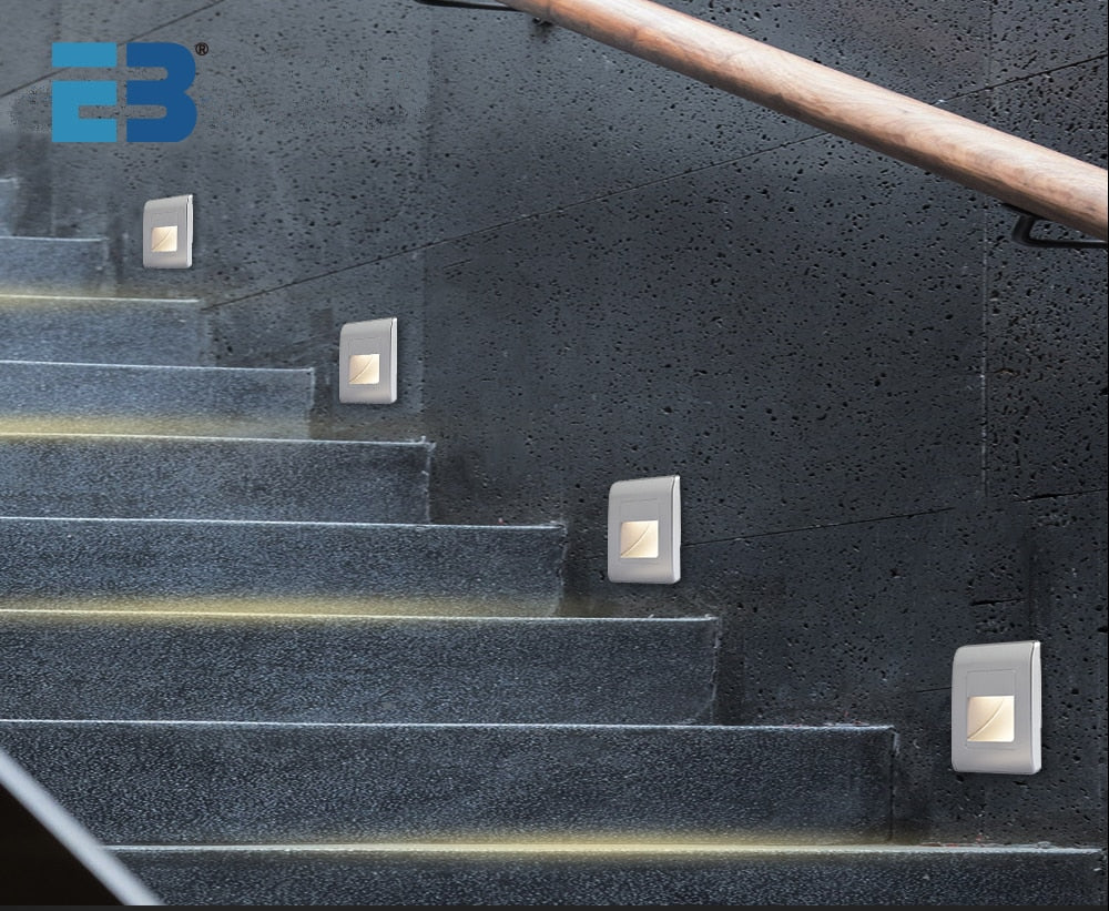 LuminaStride Recessed Stair Light With PIR Sensor Four Color Options