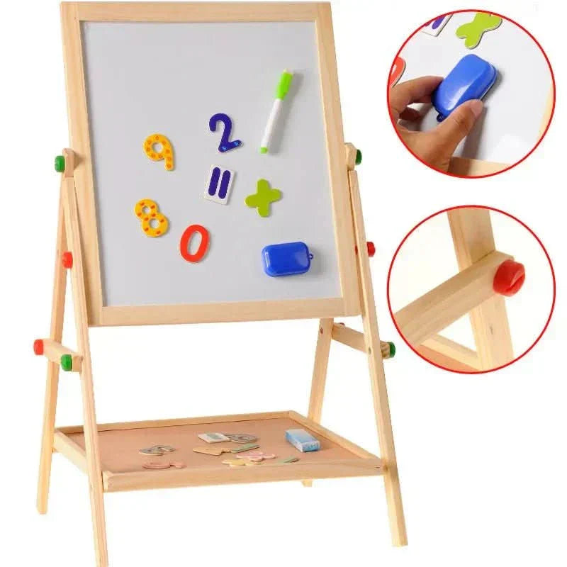 BrightCanvas magnetisch whiteboard krijtbord voor kinderen met verstelbare lijst