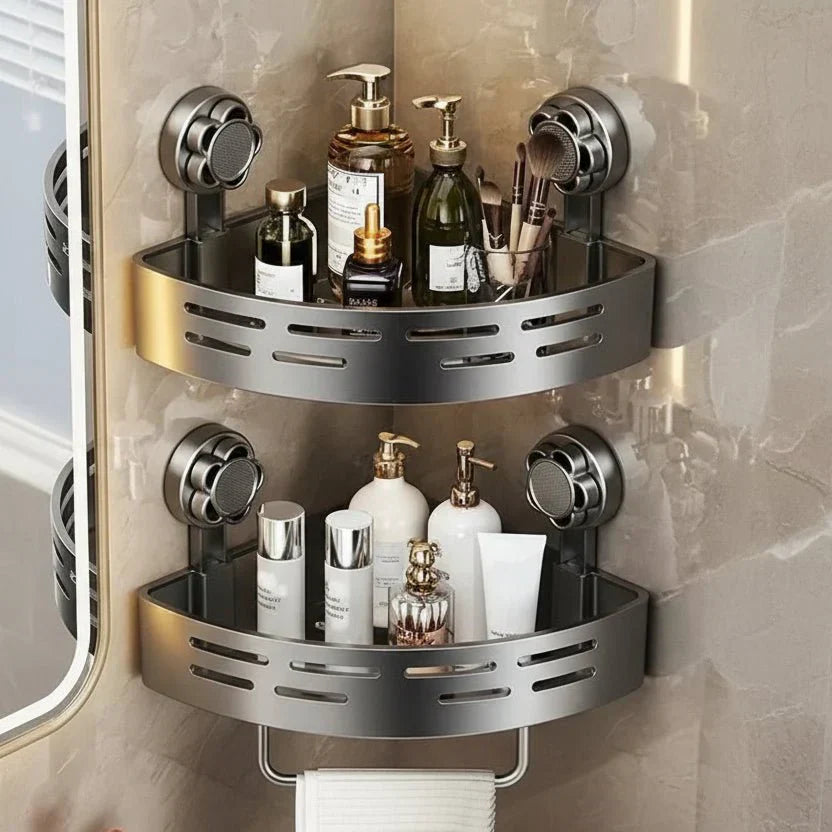 SHELVARA Corner Shelf In Gray For Neat Organization