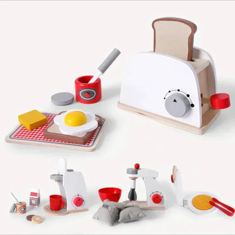 Cucina Giocattolo in Legno WhittleCraft con Frullatore, Tostapane e Macchina del Caffè per Bambini