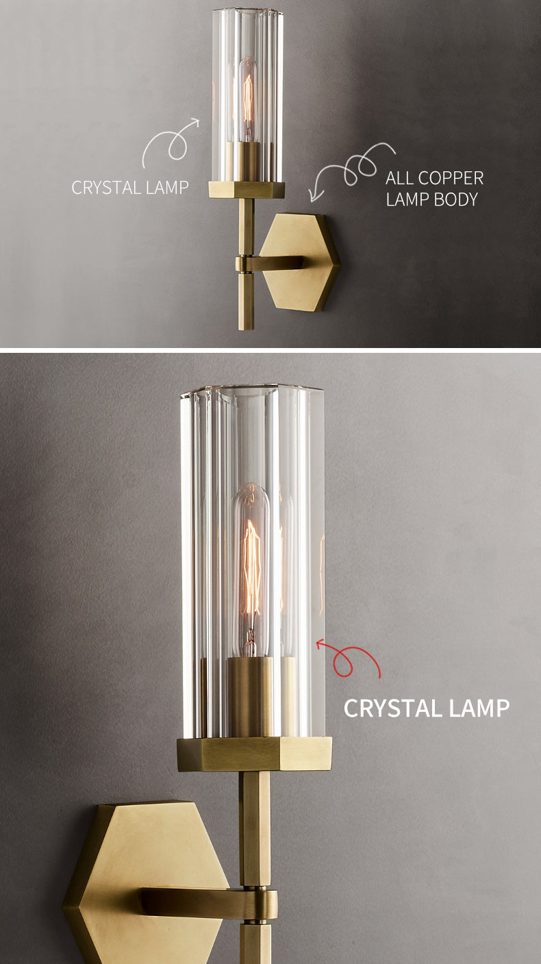 AI Lerb - Apliques de pared de lujo americano con pantallas de cristal LED