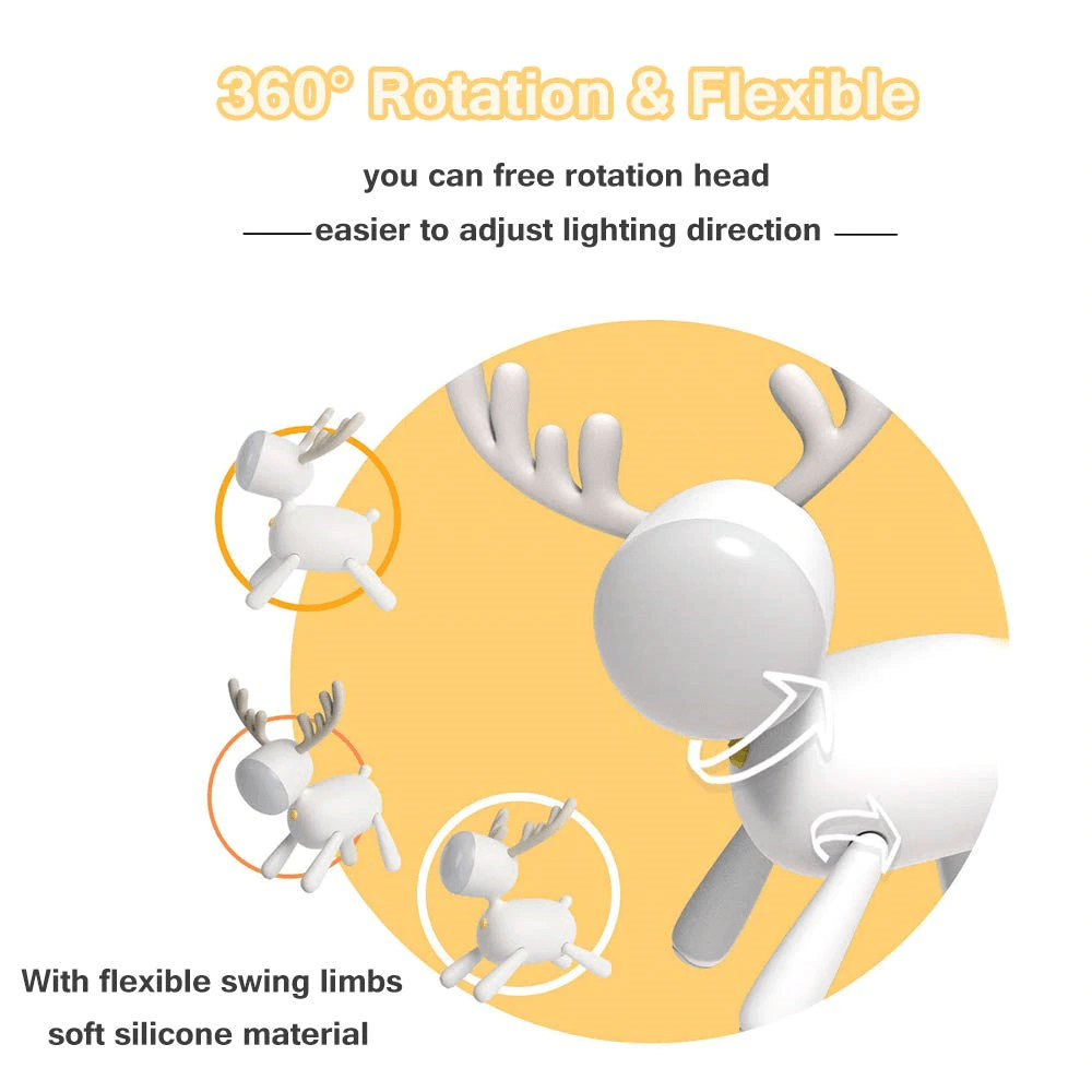 LumiFawn USB wiederaufladbare niedliche Hirsch-LED-Nachtlampe | Orntli