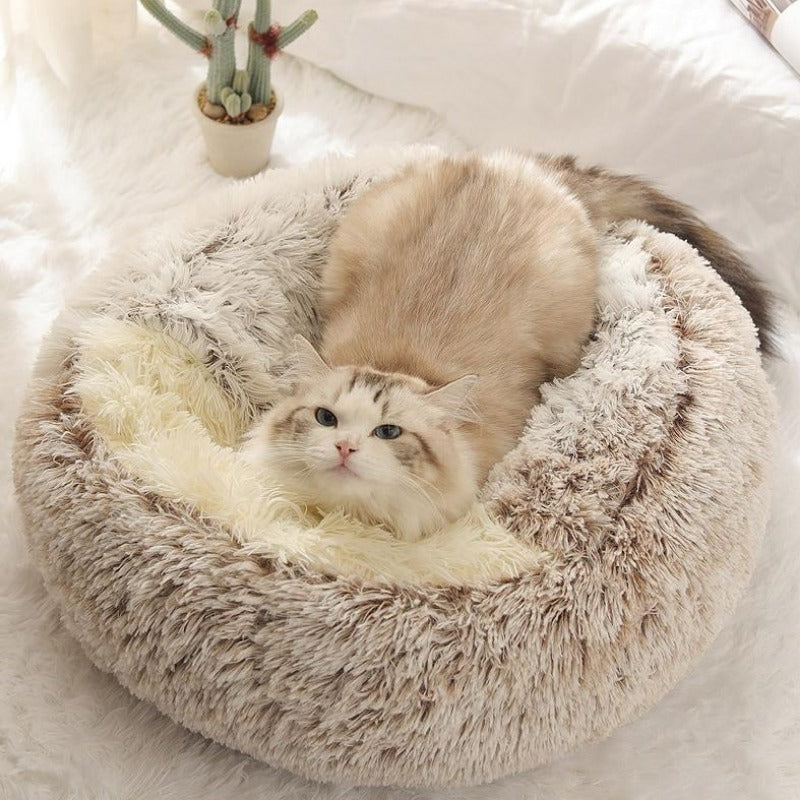 Yuvarlak Peluş Rahatlatıcı Kedi Mağarası