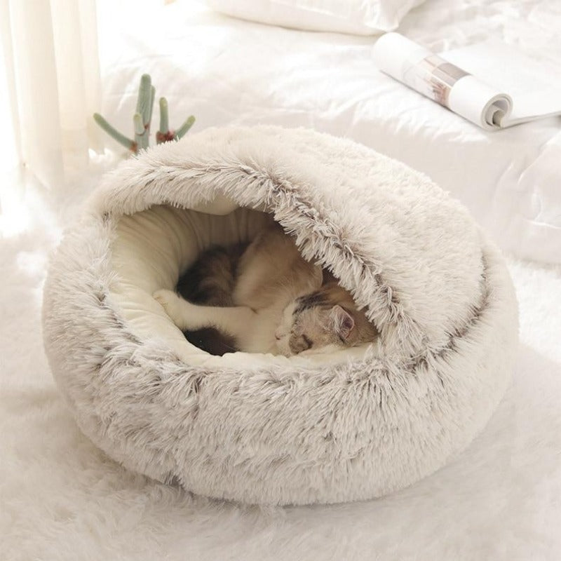 Yuvarlak Peluş Rahatlatıcı Kedi Mağarası