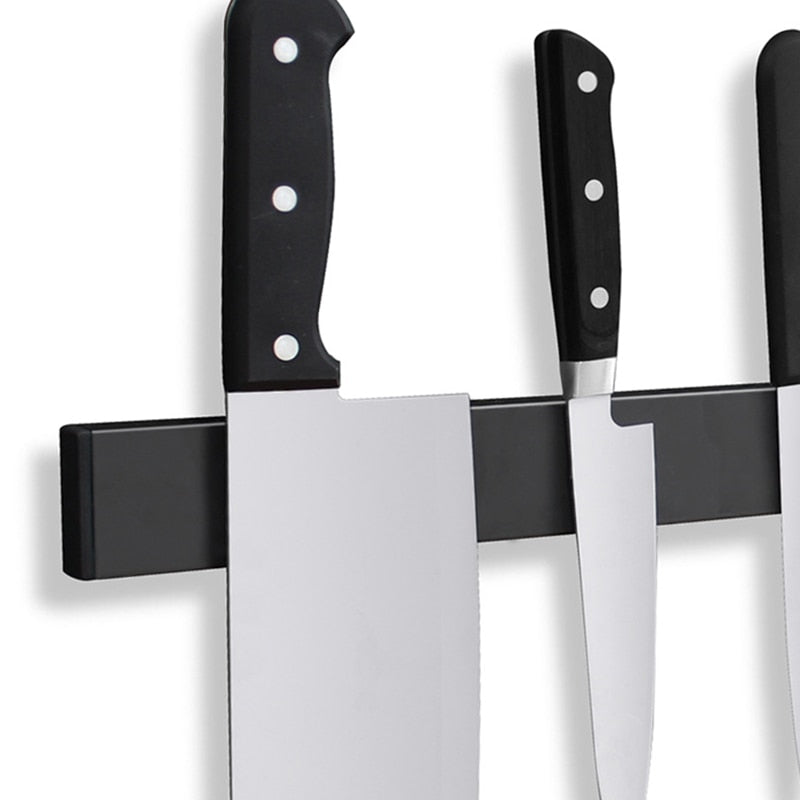 Porta coltelli magnetico da parete in acciaio inox nero