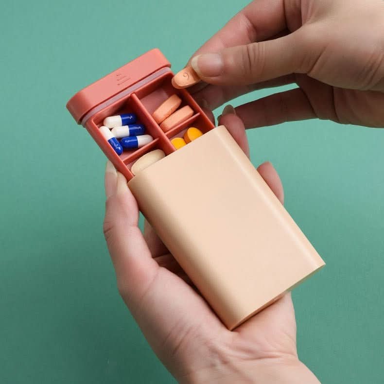 AuraBox kompakt pilleæske til vitaminer og medicin, stilfuld på farten