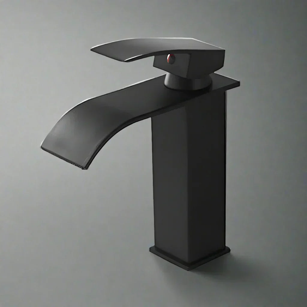 Robinet Cascade Sophia Black - Mitigeur Moderne pour Lavabo Eau Chaude et Froide