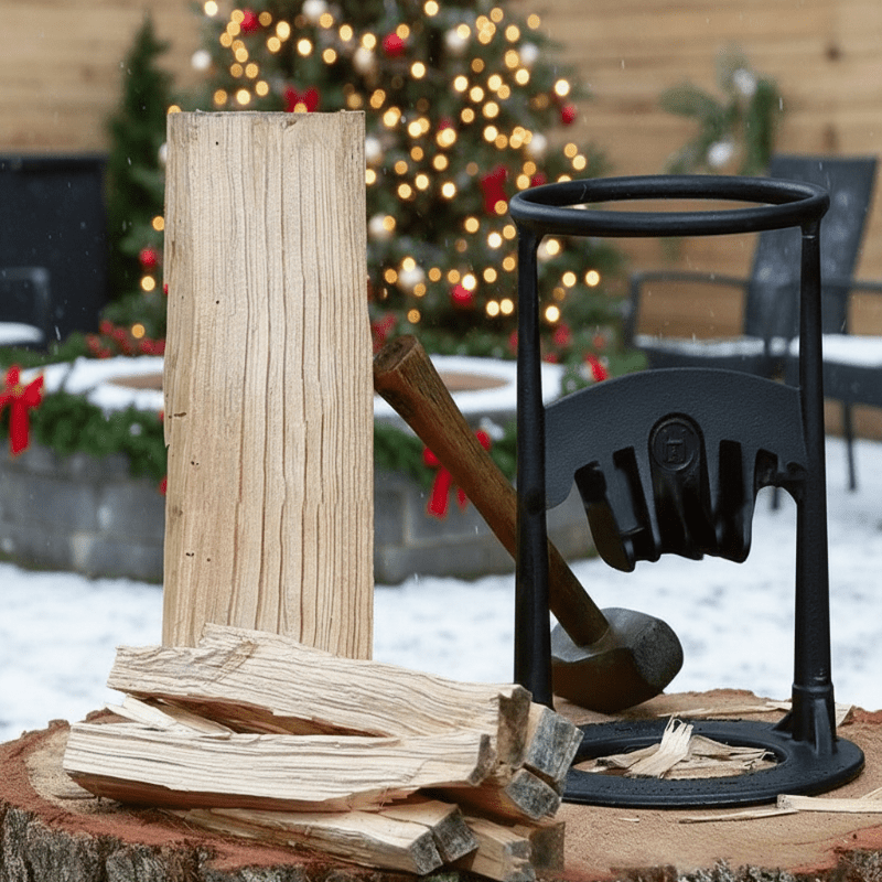 TrailForge Portable Manual Firewood Splitter For Campers Safe And Easy Wood Splitting