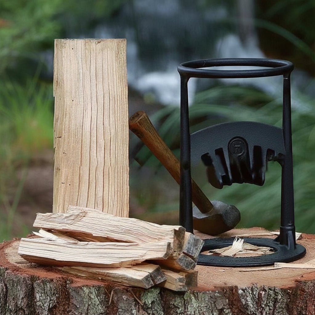 TrailForge Portable Manual Firewood Splitter For Campers Safe And Easy Wood Splitting