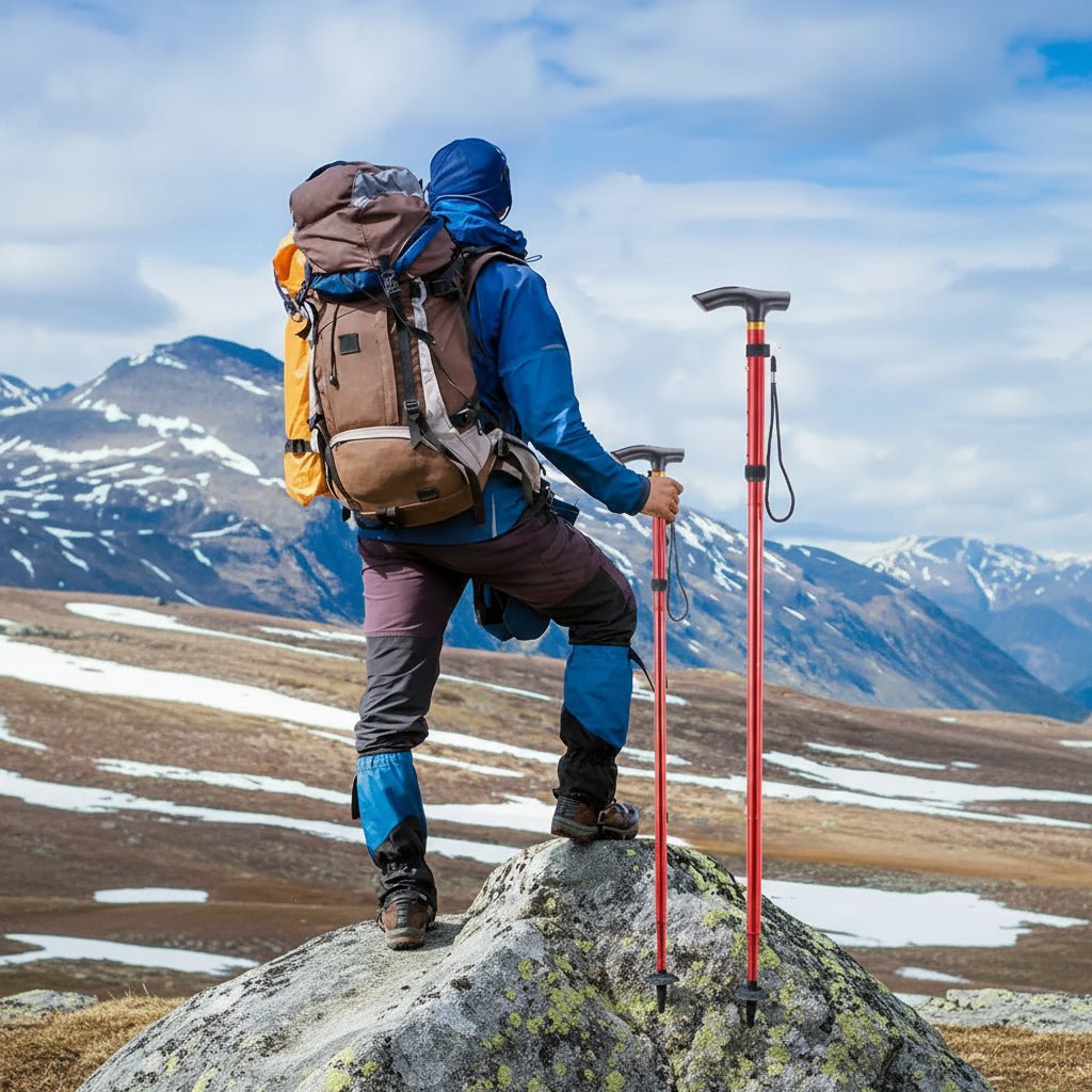 TrailGlide teleskopisk sammenklappelig vandrestav til vandring og rejse