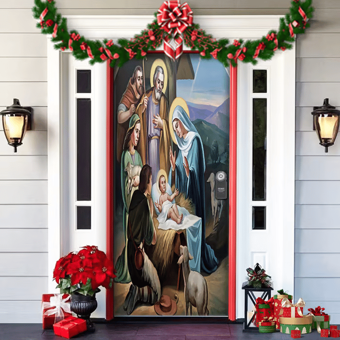 HolidayGlow Decorazioni Festive per Porta d'Ingresso per Case e Negozi