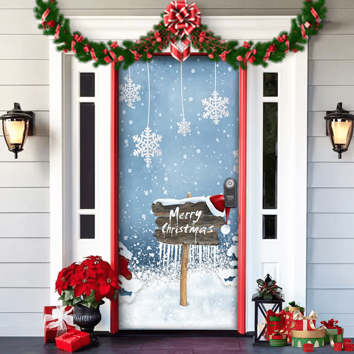 HolidayGlow Decorazioni Festive per Porta d'Ingresso per Case e Negozi