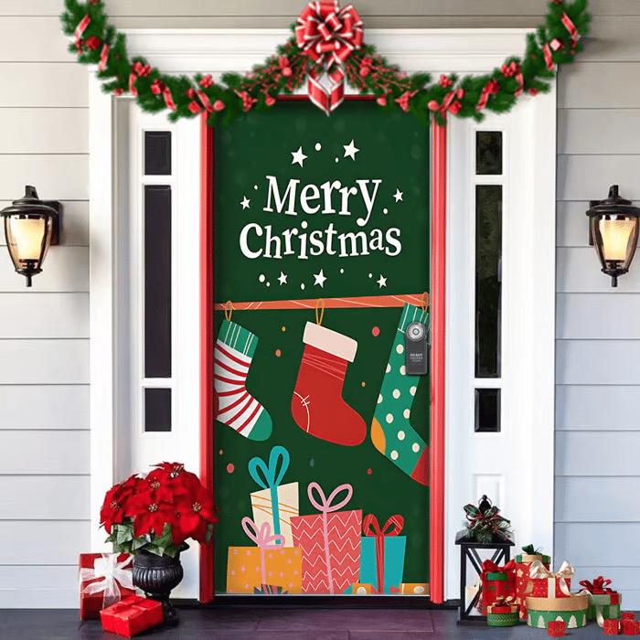 HolidayGlow Decorazioni Festive per Porta d'Ingresso per Case e Negozi
