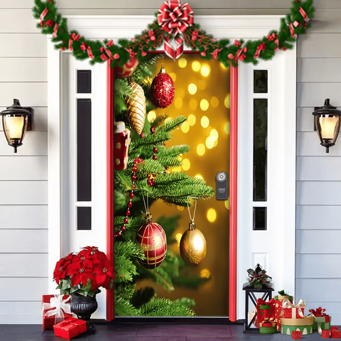 HolidayGlow Decorazioni Festive per Porta d'Ingresso per Case e Negozi