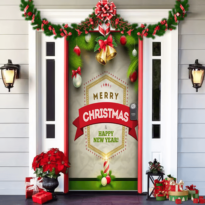 HolidayGlow Decorazioni Festive per Porta d'Ingresso per Case e Negozi
