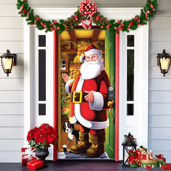 HolidayGlow Decorazioni Festive per Porta d'Ingresso per Case e Negozi