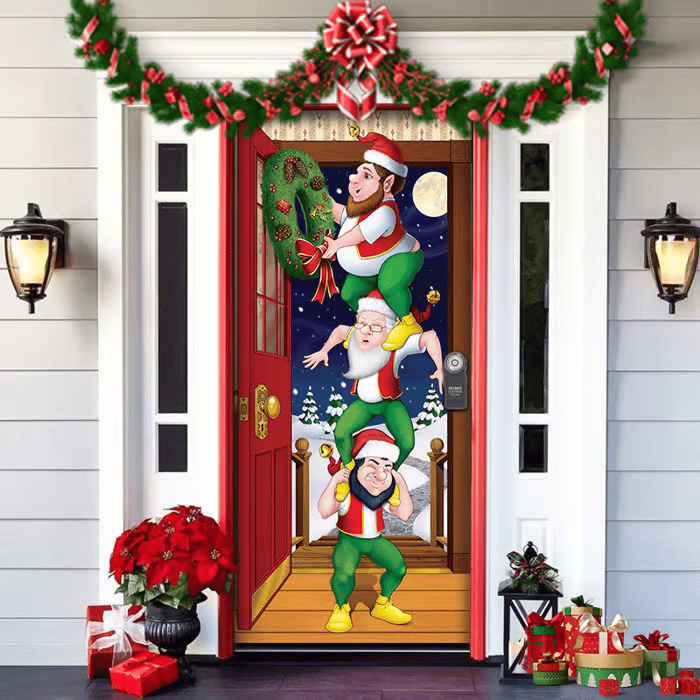 HolidayGlow Decorazioni Festive per Porta d'Ingresso per Case e Negozi