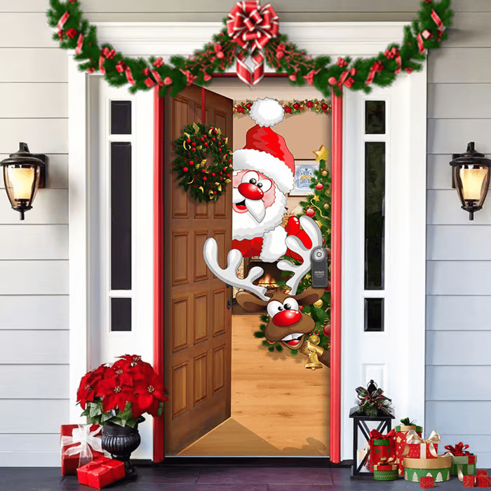 HolidayGlow Decorazioni Festive per Porta d'Ingresso per Case e Negozi