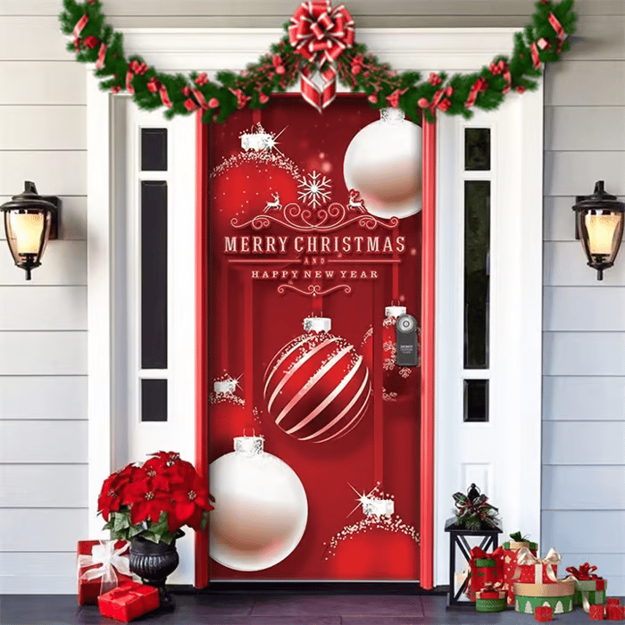 HolidayGlow Decorazioni Festive per Porta d'Ingresso per Case e Negozi