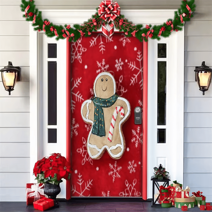 HolidayGlow Decorazioni Festive per Porta d'Ingresso per Case e Negozi