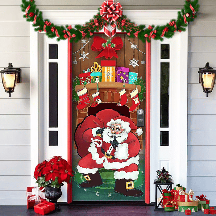 HolidayGlow Decorazioni Festive per Porta d'Ingresso per Case e Negozi