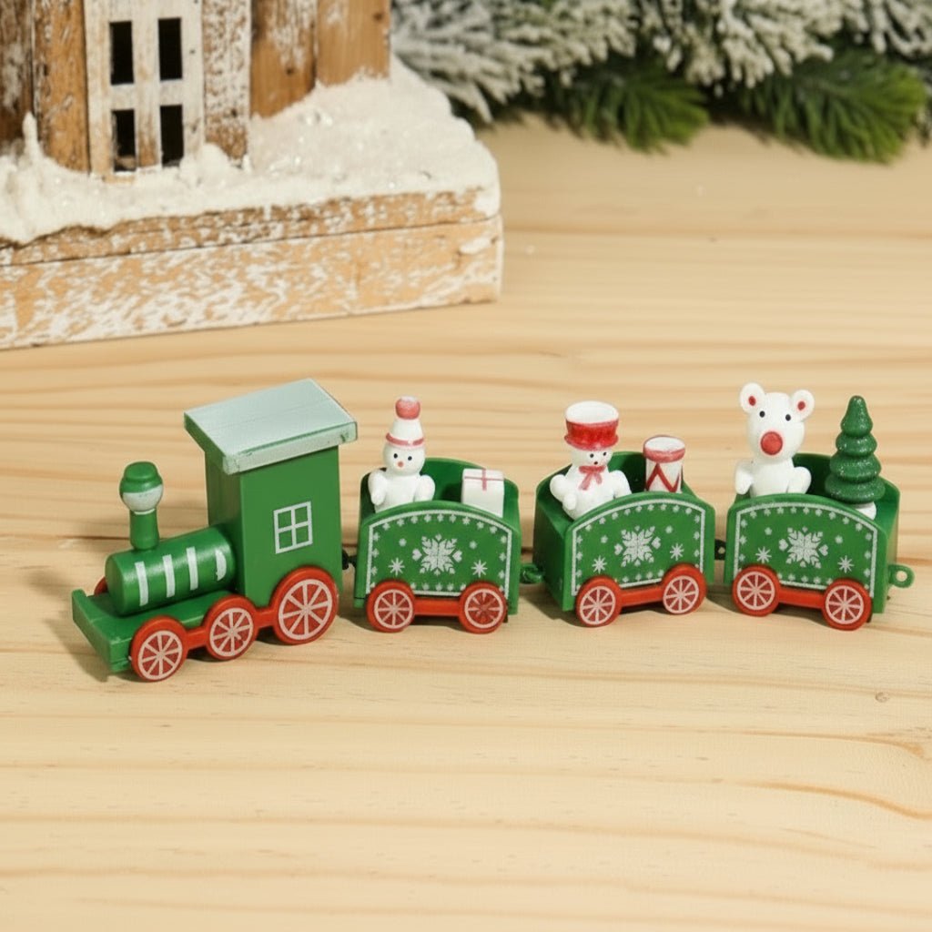 Heritage Lane festliche Weihnachtszug-Dekoration aus Holz und Kunststoff, nostalgische Feiertagsdekoration