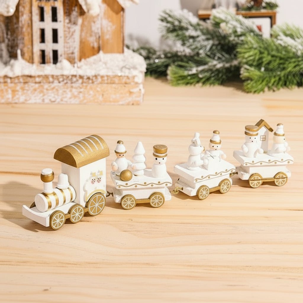 Heritage Lane festliche Weihnachtszug-Dekoration aus Holz und Kunststoff, nostalgische Feiertagsdekoration