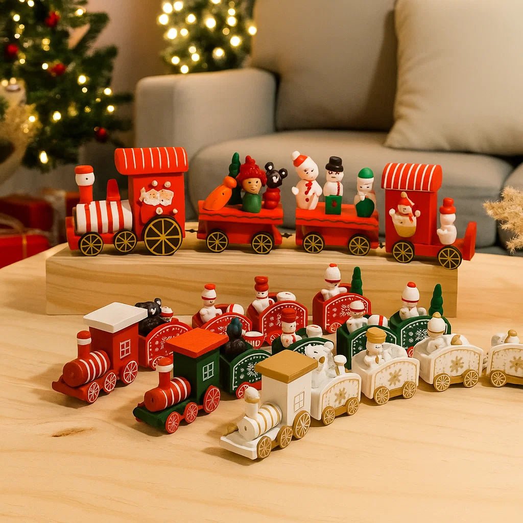 Heritage Lane festliche Weihnachtszug-Dekoration aus Holz und Kunststoff, nostalgische Feiertagsdekoration