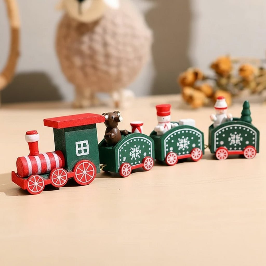 Heritage Lane festliche Weihnachtszug-Dekoration aus Holz und Kunststoff, nostalgische Feiertagsdekoration
