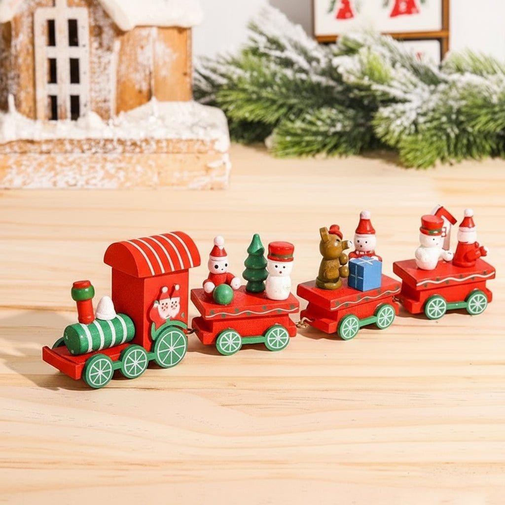 Heritage Lane festliche Weihnachtszug-Dekoration aus Holz und Kunststoff, nostalgische Feiertagsdekoration