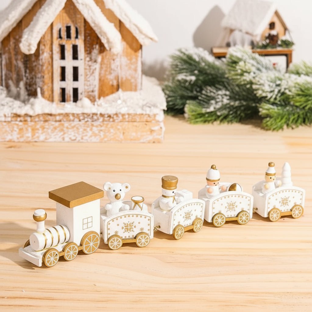 Heritage Lane festliche Weihnachtszug-Dekoration aus Holz und Kunststoff, nostalgische Feiertagsdekoration
