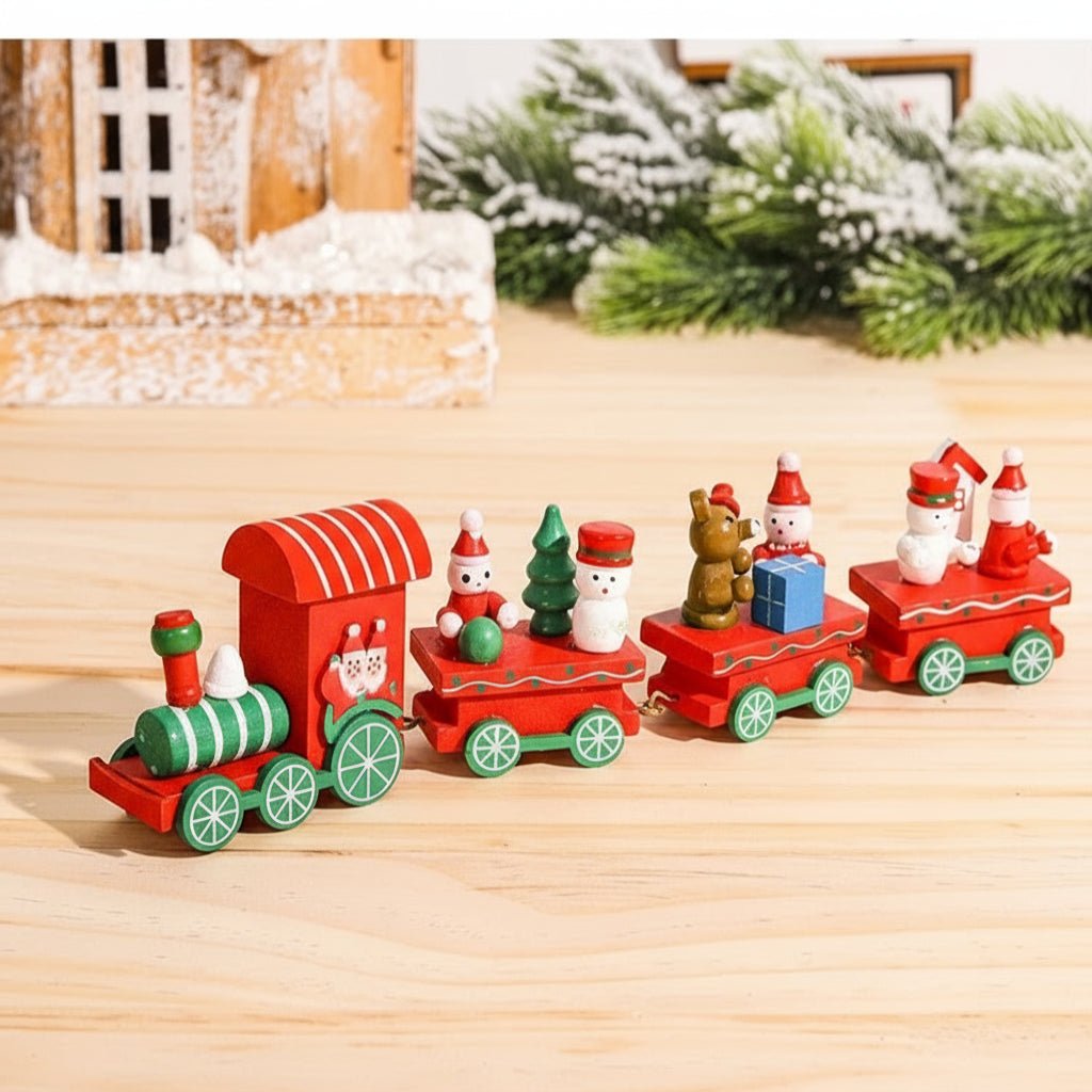 Heritage Lane festliche Weihnachtszug-Dekoration aus Holz und Kunststoff, nostalgische Feiertagsdekoration
