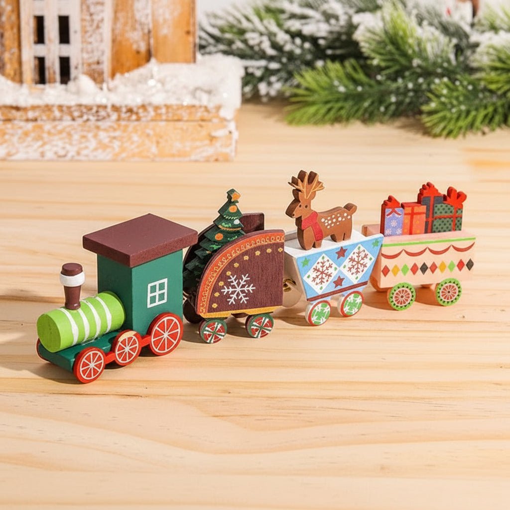 Heritage Lane festliche Weihnachtszug-Dekoration aus Holz und Kunststoff, nostalgische Feiertagsdekoration