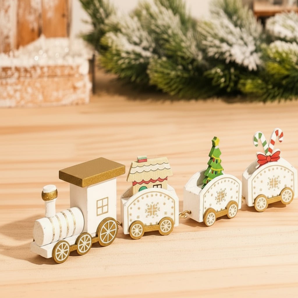 Heritage Lane festliche Weihnachtszug-Dekoration aus Holz und Kunststoff, nostalgische Feiertagsdekoration