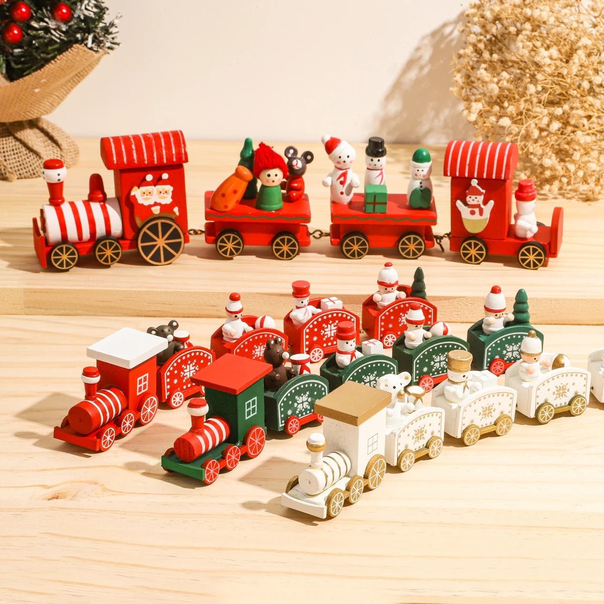 Heritage Lane festliche Weihnachtszug-Dekoration aus Holz und Kunststoff, nostalgische Feiertagsdekoration