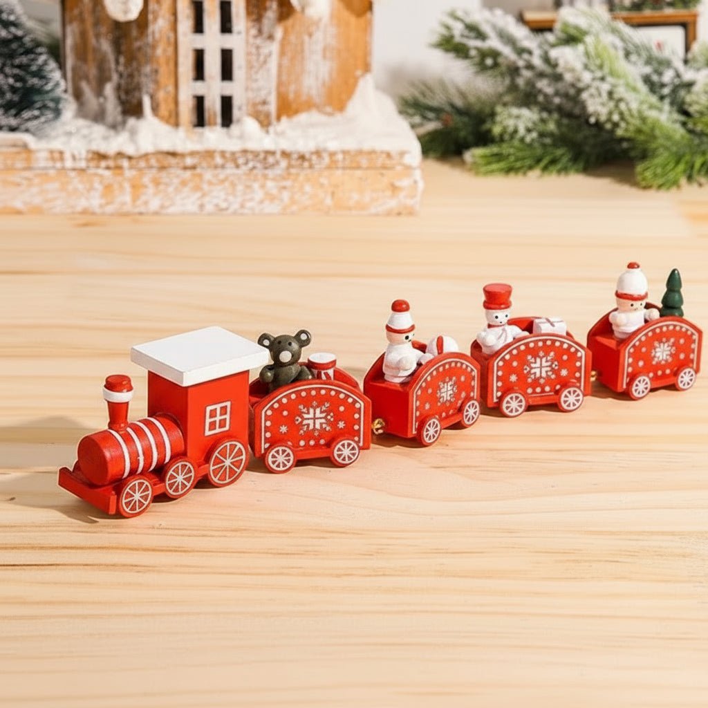 Heritage Lane festliche Weihnachtszug-Dekoration aus Holz und Kunststoff, nostalgische Feiertagsdekoration