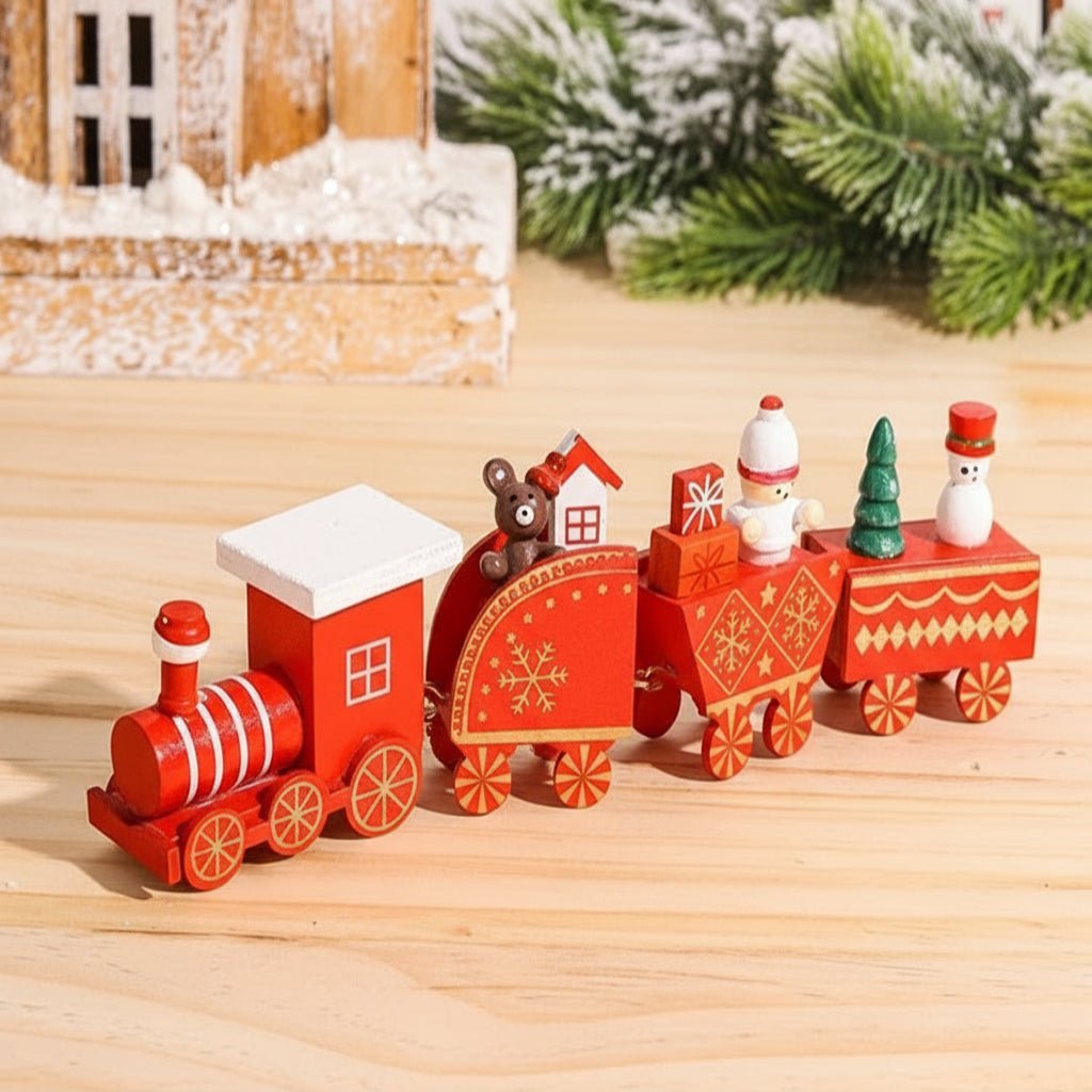 Heritage Lane festliche Weihnachtszug-Dekoration aus Holz und Kunststoff, nostalgische Feiertagsdekoration