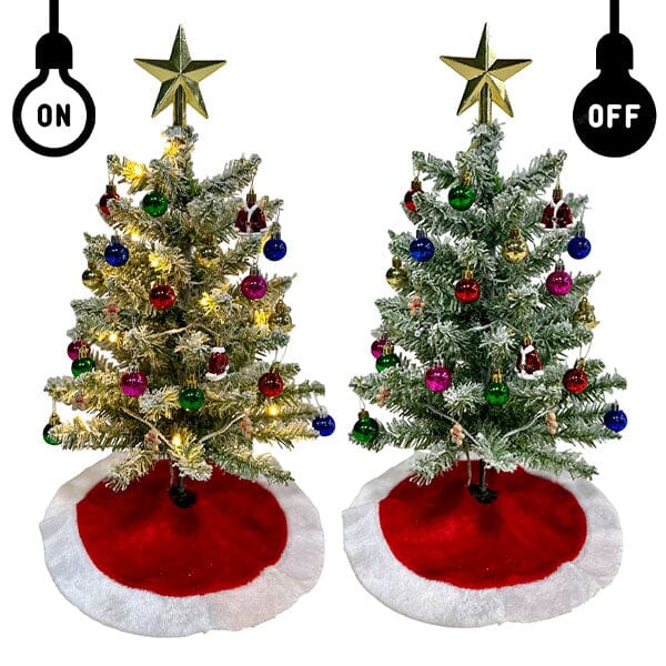 BrightNest bordjuletre forhåndsdekorert med ornamentsett for små rom