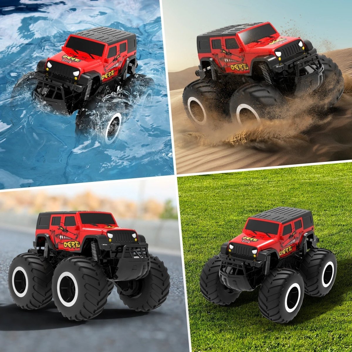 AquaNova Amphibious 4WD RC Car For Water And Land Stunts Kids Outdoor Action
