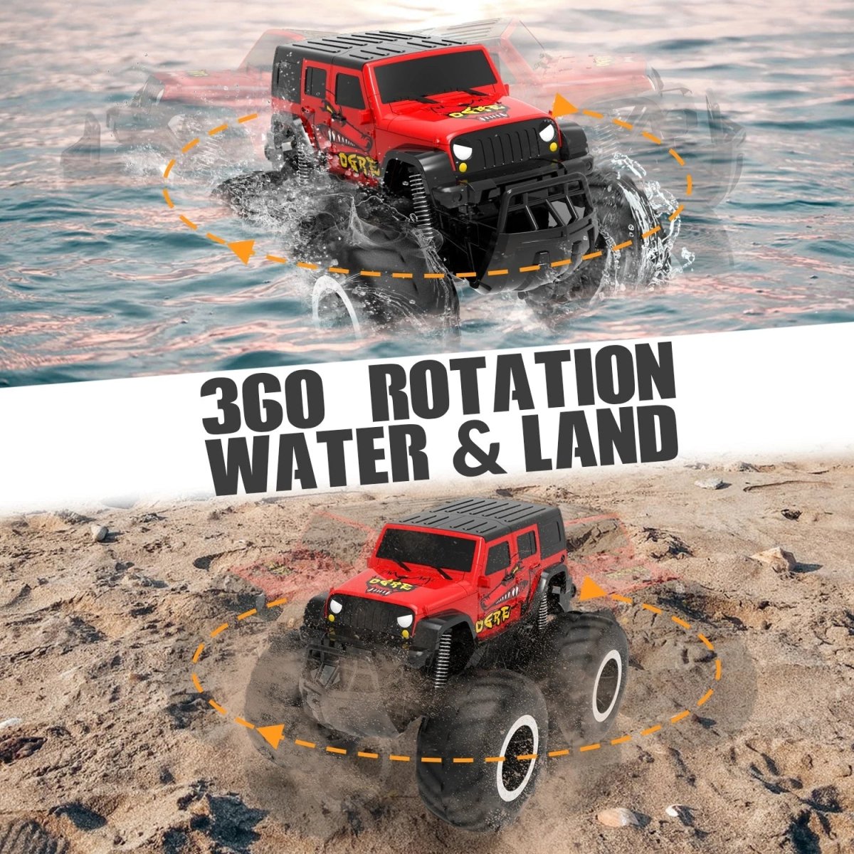 AquaNova Amphibious 4WD RC Car For Water And Land Stunts Kids Outdoor Action