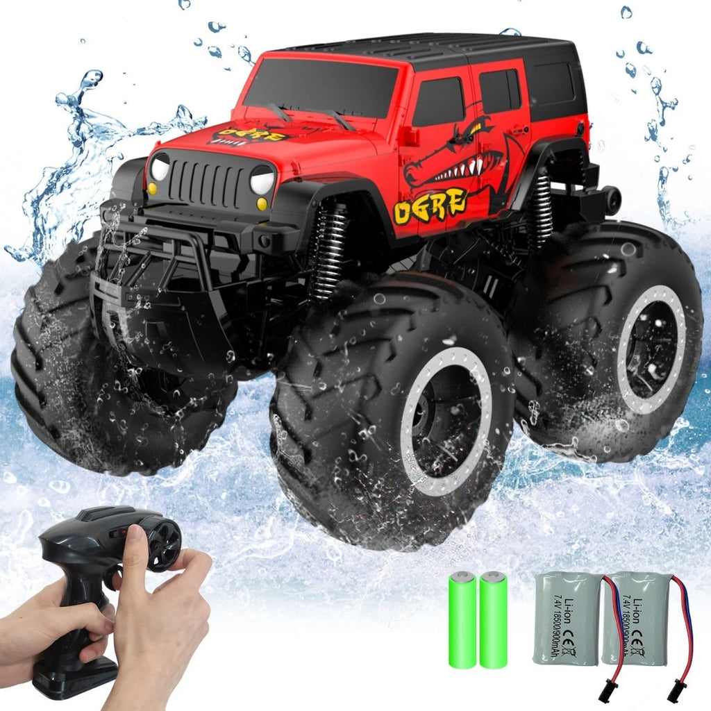 AquaNova Amfíbia 4WD távirányítós autó vízi és szárazföldi mutatványokhoz gyerekeknek szabadtéri játékra